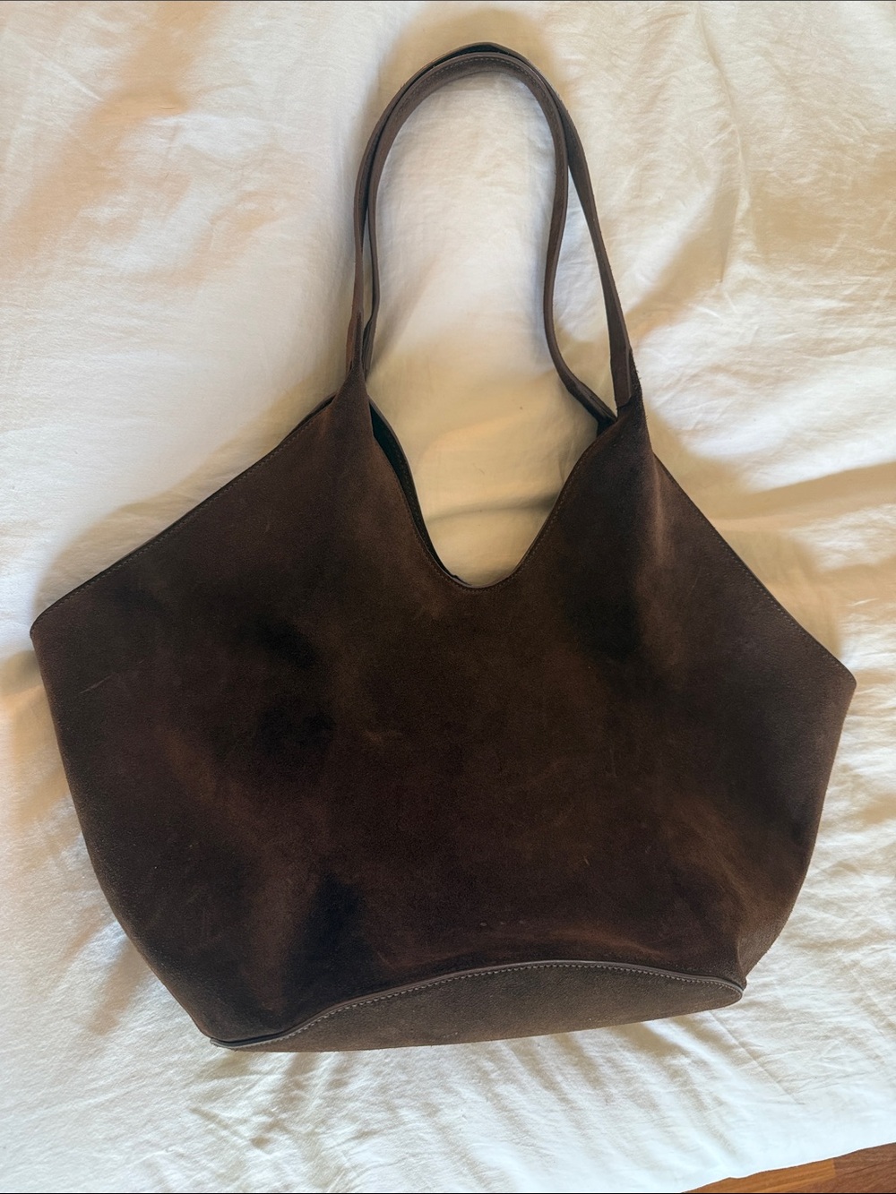 Elegant Dark Brown Suede Tote Bag for Women